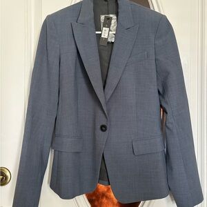 Theory Gray Blazer Modern Fit Single-Breasted